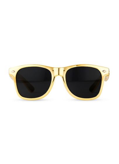 Yellow (Personalized Metallic Gold Favor Sunglasses)